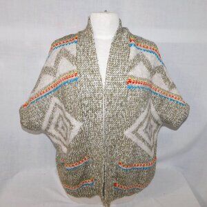 American Eagle Aztec Southwestern Chunky Knit Open Cardigan Sweater Women xs / s